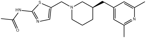 Acetamide, N-[5-[[(3R)-3-[(2,6-dimethyl-4-pyridinyl)methyl]-1-piperidinyl]methyl]-2-thiazolyl]- Struktur