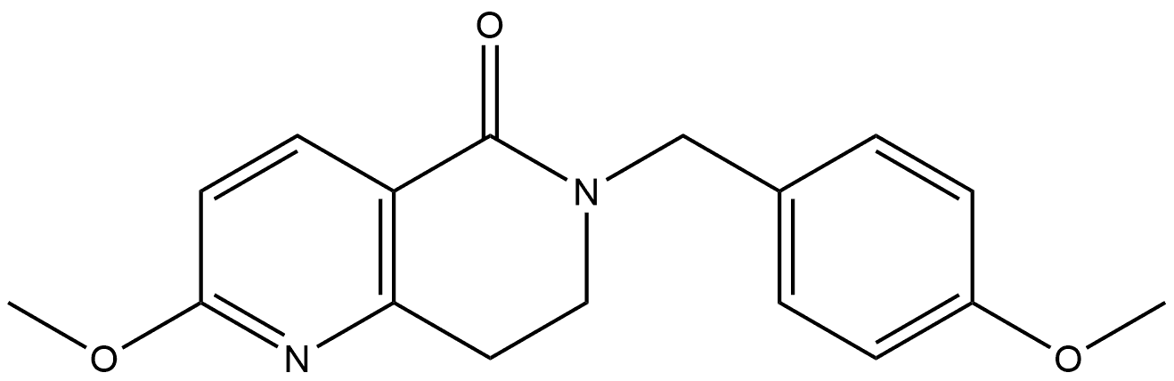 2-methoxy-6-(4-methoxybenzyl)-7,8-dihydro-1,6-naphthyridin-5(6H)-one Struktur