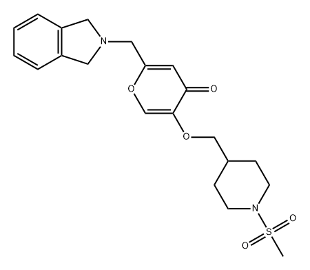 4H-Pyran-4-one, 2-[(1,3-dihydro-2H-isoindol-2-yl)methyl]-5-[[1-(methylsulfonyl)-4-piperidinyl]methoxy]- Struktur