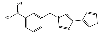 Boronic acid, B-[3-[[4-(3-thienyl)-1H-1,2,3-triazol-1-yl]methyl]phenyl]- Struktur