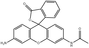 Acetamide, N-(6'-amino-3-oxospiro[isobenzofuran-1(3H),9'-[9H]xanthen]-3'-yl)- Struktur