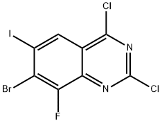 Quinazoline, 7-bromo-2,4-dichloro-8-fluoro-6-iodo- Struktur