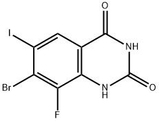 7-bromo-8-fluoro-6-iodoquinazoline-2,4(1H,3H)-dione Struktur