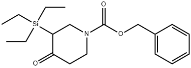 1-Piperidinecarboxylic acid, 4-oxo-3-(triethylsilyl)-, phenylmethyl ester Struktur