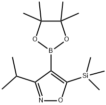 Isoxazole, 3-(1-methylethyl)-4-(4,4,5,5-tetramethyl-1,3,2-dioxaborolan-2-yl)-5-(trimethylsilyl)- Struktur