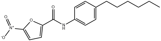 2-Furancarboxamide, N-(4-hexylphenyl)-5-nitro- Struktur