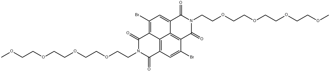 Benzo[lmn][3,8]phenanthroline-1,3,6,8(2H,7H)-tetrone, 4,9-dibromo-2,7-di-3,6,9,12-tetraoxatridec-1-yl- Struktur