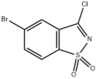 1,2-Benzisothiazole, 5-bromo-3-chloro-, 1,1-dioxide Struktur