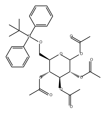 D-Glucopyranose, 6-O-[(1,1-dimethylethyl)diphenylsilyl]-, 1,2,3,4-tetraacetate Struktur