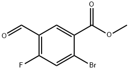 Benzoic acid, 2-bromo-4-fluoro-5-formyl-, methyl ester Struktur