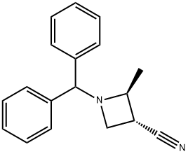 3-Azetidinecarbonitrile, 1-(diphenylmethyl)-2-methyl-, (2S,3R)- Struktur