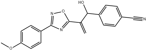 Benzonitrile, 4-[1-hydroxy-2-[3-(4-methoxyphenyl)-1,2,4-oxadiazol-5-yl]-2-propen-1-yl]- Struktur