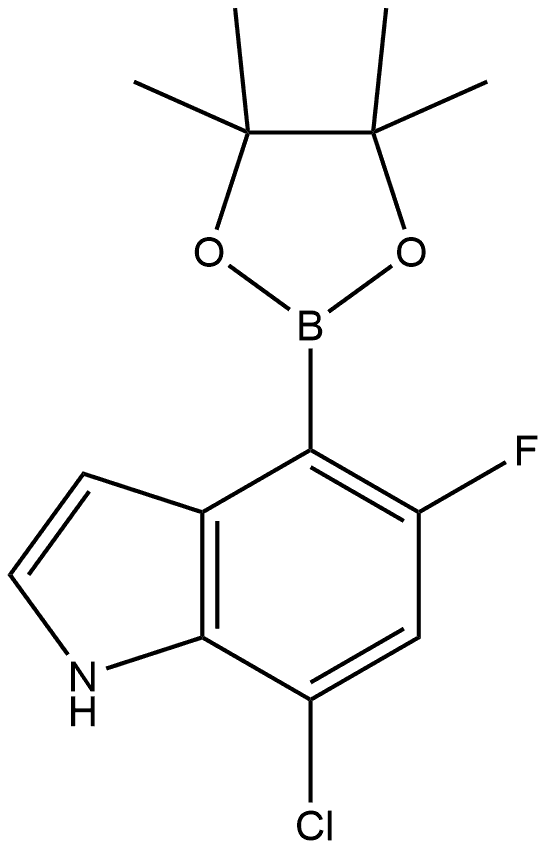 7-chloro-5-fluoro-4-(4,4,5,5-tetramethyl-1,3,2-dioxaborolan-2-yl)-1H-indole Struktur