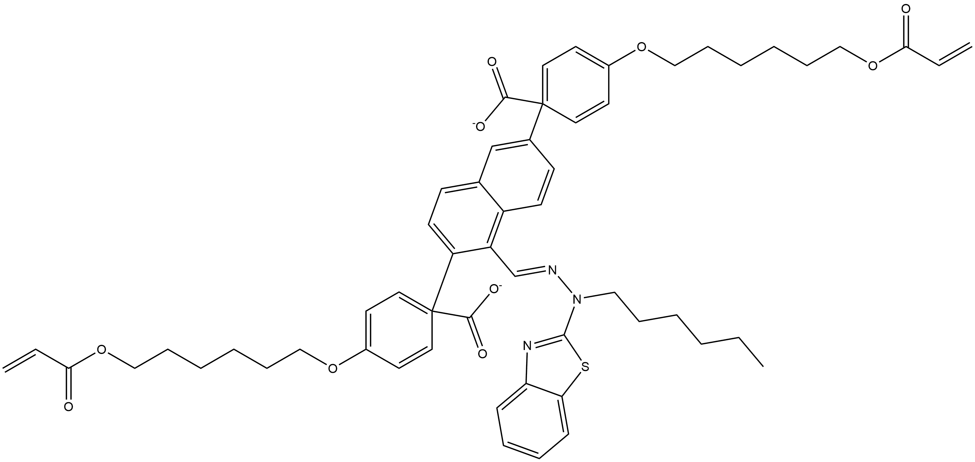 1,1′-[1-[(E)-[2-(2-Benzothiazolyl)-2-hexylhydrazinylidene]methyl]-2,6-naphthalenediyl] bis[4-[[6-[(1-oxo-2-propen-1-yl)oxy]hexyl]oxy]benzoate]|