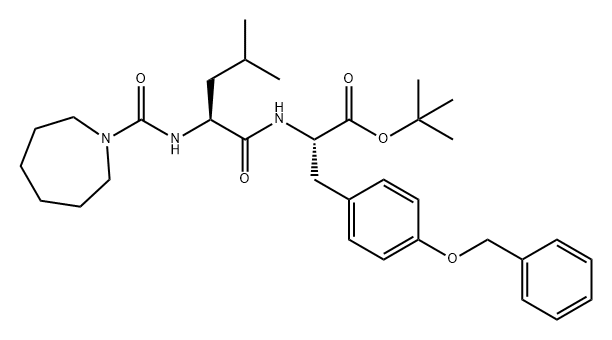 L-Tyrosine, N-[(hexahydro-1H-azepin-1-yl)carbonyl]-L-leucyl-O-(phenylmethyl)-, 1,1-dimethylethyl ester Struktur