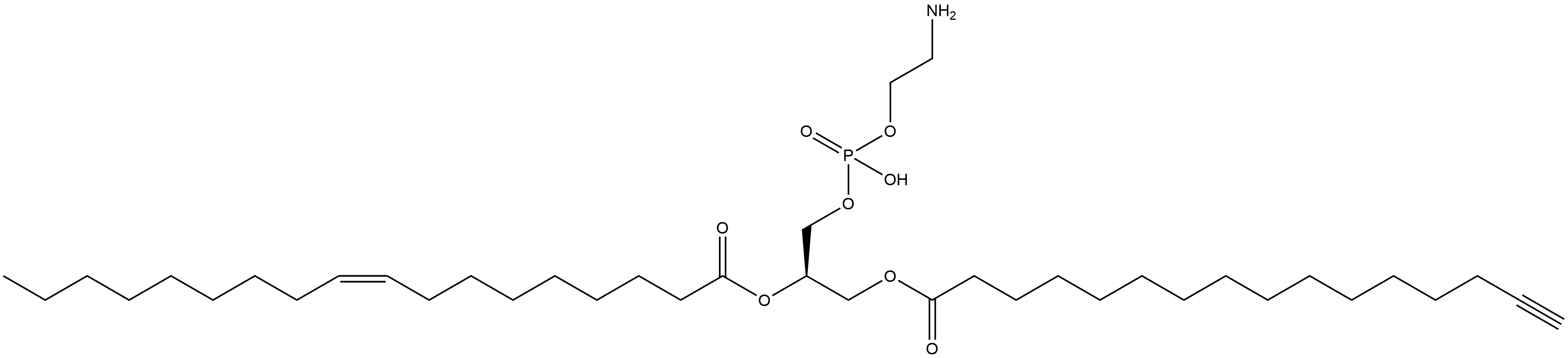 9-Octadecenoic acid (9Z)-, (1R)-1-[[[(2-aminoethoxy)hydroxyphosphinyl]oxy]methyl]-2-[(1-oxo-15-hexadecyn-1-yl)oxy]ethyl ester Struktur