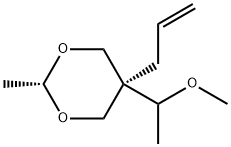 5α-Allyl-5β-(1-methoxyethyl)-2β-methyl-1,3-dioxane Struktur