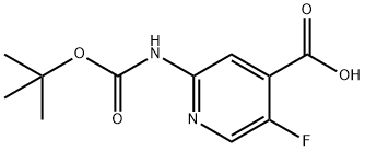 4-Pyridinecarboxylic acid, 2-[[(1,1-dimethylethoxy)carbonyl]amino]-5-fluoro- Struktur