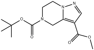 Pyrazolo[1,5-a]pyrazine-3,5(4H)-dicarboxylic acid, 6,7-dihydro-, 5-(1,1-dimethylethyl) 3-methyl ester Struktur