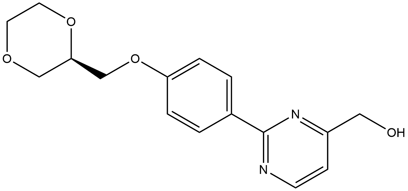 (R)-(2-(4-((1,4-dioxan-2-yl)methoxy)phenyl)pyrimidin-4-yl)methanol Struktur