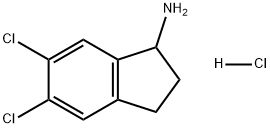 1H-Inden-1-amine, 5,6-dichloro-2,3-dihydro-, hydrochloride (1:1) Struktur