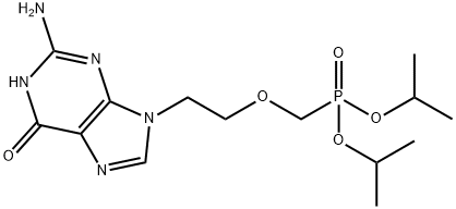 Phosphonic acid, P-[[2-(2-amino-1,6-dihydro-6-oxo-9H-purin-9-yl)ethoxy]methyl]-, bis(1-methylethyl) ester Struktur