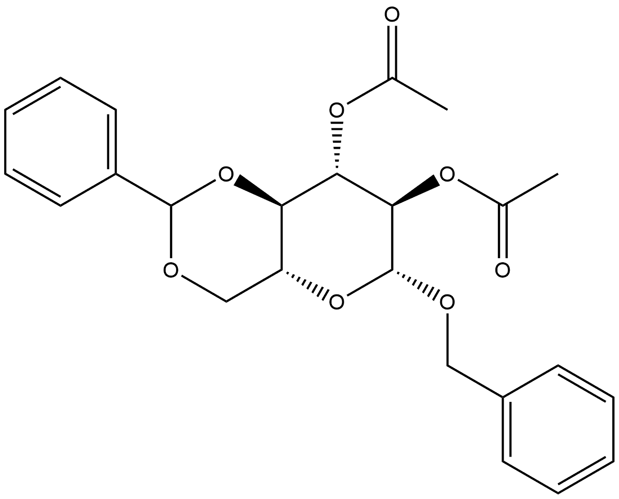 Benzyl 2,3-di-O-acetyl-4,6-O-benzylidene-β-D-glucopyranoside Struktur