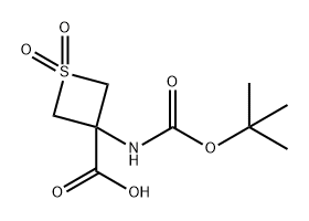 3-Thietanecarboxylic acid, 3-[[(1,1-dimethylethoxy)carbonyl]amino]-, 1,1-dioxide Struktur