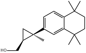 Cyclopropanemethanol, 2-methyl-2-(5,6,7,8-tetrahydro-5,5,8,8-tetramethyl-2-naphthalenyl)-, (1S,2R)- Struktur