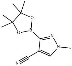 1H-Pyrazole-4-carbonitrile, 1-methyl-3-(4,4,5,5-tetramethyl-1,3,2-dioxaborolan-2-yl)- Struktur