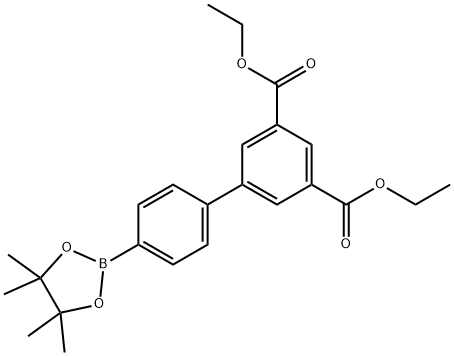 [1,1'-Biphenyl]-3,5-dicarboxylic acid, 4'-(4,4,5,5-tetramethyl-1,3,2-dioxaborolan-2-yl)-, 3,5-diethyl ester Struktur