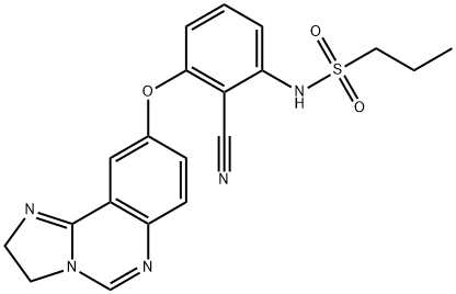 1-Propanesulfonamide, N-[2-cyano-3-[(2,3-dihydroimidazo[1,2-c]quinazolin-9-yl)oxy]phenyl]- Struktur