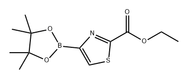 2-Thiazolecarboxylic acid, 4-(4,4,5,5-tetramethyl-1,3,2-dioxaborolan-2-yl)-, ethyl ester Struktur