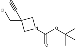 1-Azetidinecarboxylic acid, 3-(chloromethyl)-3-cyano-, 1,1-dimethylethyl ester Struktur