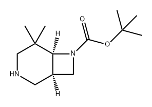 3,7-Diazabicyclo[4.2.0]octane-7-carboxylic acid, 5,5-dimethyl-, 1,1-dimethylethyl ester, (1R,6S)- Struktur