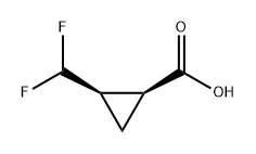 Cyclopropanecarboxylic acid, 2-(difluoromethyl)-, (1S,2R)- Struktur