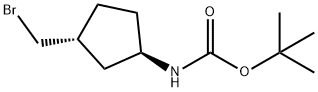 Carbamic acid, N-[(1R,3R)-3-(bromomethyl)cyclopentyl]-, 1,1-dimethylethyl ester Struktur