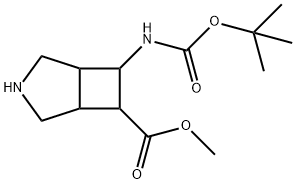 3-Azabicyclo[3.2.0]heptane-6-carboxylic acid, 7-[[(1,1-dimethylethoxy)carbonyl]amino]-, methyl ester Struktur