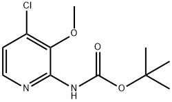 tert-butyl N-(4-chloro-3-methoxy-2-pyridyl)carbamate Struktur