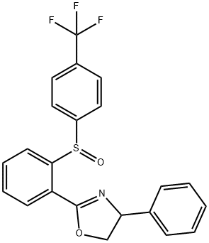 4-Phenyl-2-(2-((4-(trifluoromethyl)phenyl)sulfinyl)phenyl)-4,5-dihydrooxazole Struktur