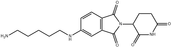 5-[(5-aminobutyl)amino]-2-(2,6-dioxo-3-piperidinyl)-1H-Isoindole-1,3(2H)-dione, Struktur