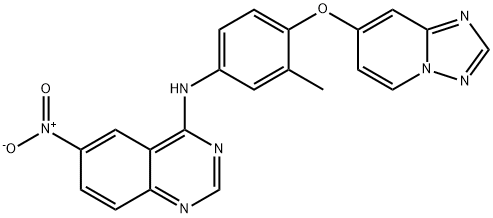 4-Quinazolinamine, N-[3-methyl-4-([1,2,4]triazolo[1,5-a]pyridin-7-yloxy)phenyl]-6-nitro- Struktur