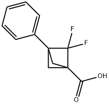 Bicyclo[1.1.1]?pentane-?1-?carboxylic acid, 2,?2-?difluoro-?3-?phenyl- Struktur