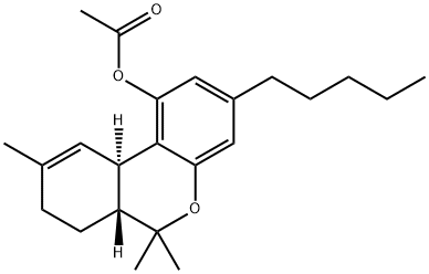 (6aR,10aα)-6aβ,7,8,10a-Tetrahydro-6,6,9-trimethyl-3-pentyl-6H-dibenzo[b,d]pyran-1-ol acetate Struktur