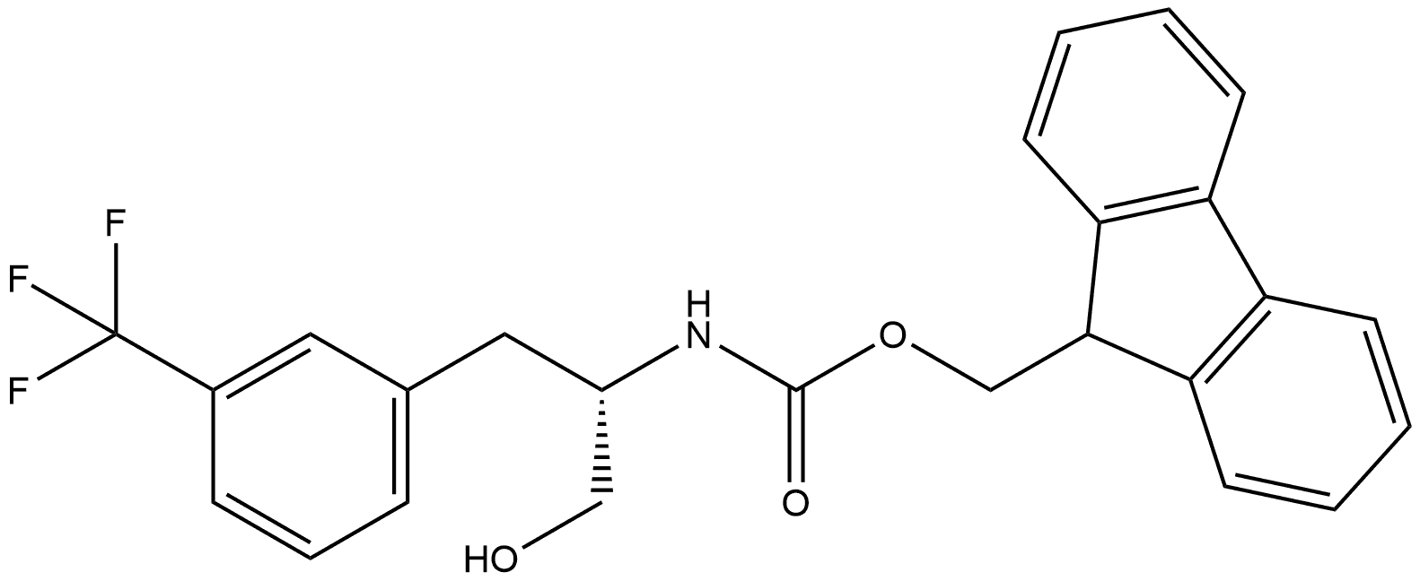 (9H-fluoren-9-yl)methyl (S)-(1-hydroxy-3-(3-(trifluoromethyl)phenyl)propan-2-yl)carbamate Struktur