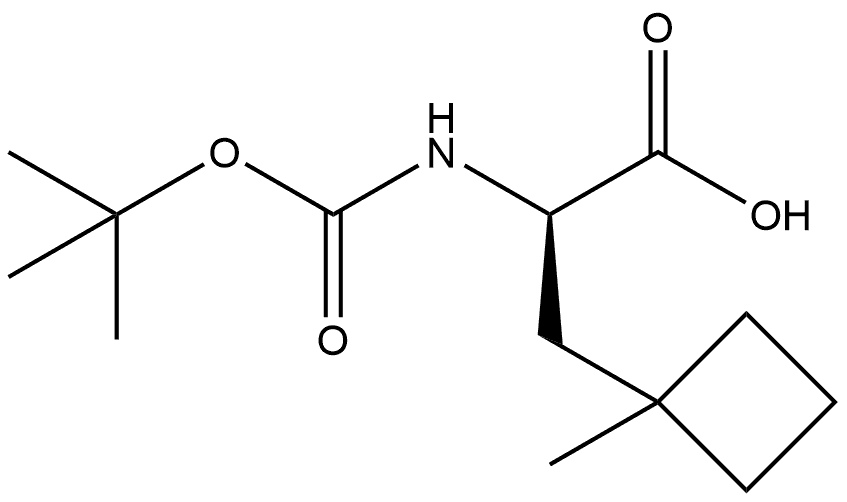 Cyclobutanepropanoic acid, α-[[(1,1-dimethylethoxy)carbonyl]amino]-1-methyl-, (αR)- Struktur