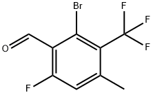 Benzaldehyde, 2-bromo-6-fluoro-4-methyl-3-(trifluoromethyl)- Struktur