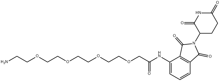 Acetamide, 2-[2-[2-[2-(2-aminoethoxy)ethoxy]ethoxy]ethoxy]-N-[2-(2,6-dioxo-3-piperidinyl)-2,3-dihydro-1,3-dioxo-1H-isoindol-4-yl]- Struktur