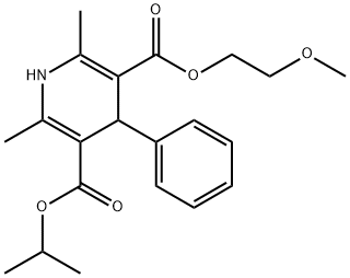 3,5-Pyridinedicarboxylic acid, 1,4-dihydro-2,6-dimethyl-4-phenyl-, 3-(2-methoxyethyl) 5-(1-methylethyl) ester Struktur