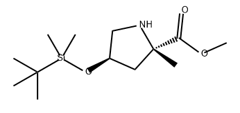 L-Proline, 4-[[(1,1-dimethylethyl)dimethylsilyl]oxy]-2-methyl-, methyl ester, (4R)- Struktur